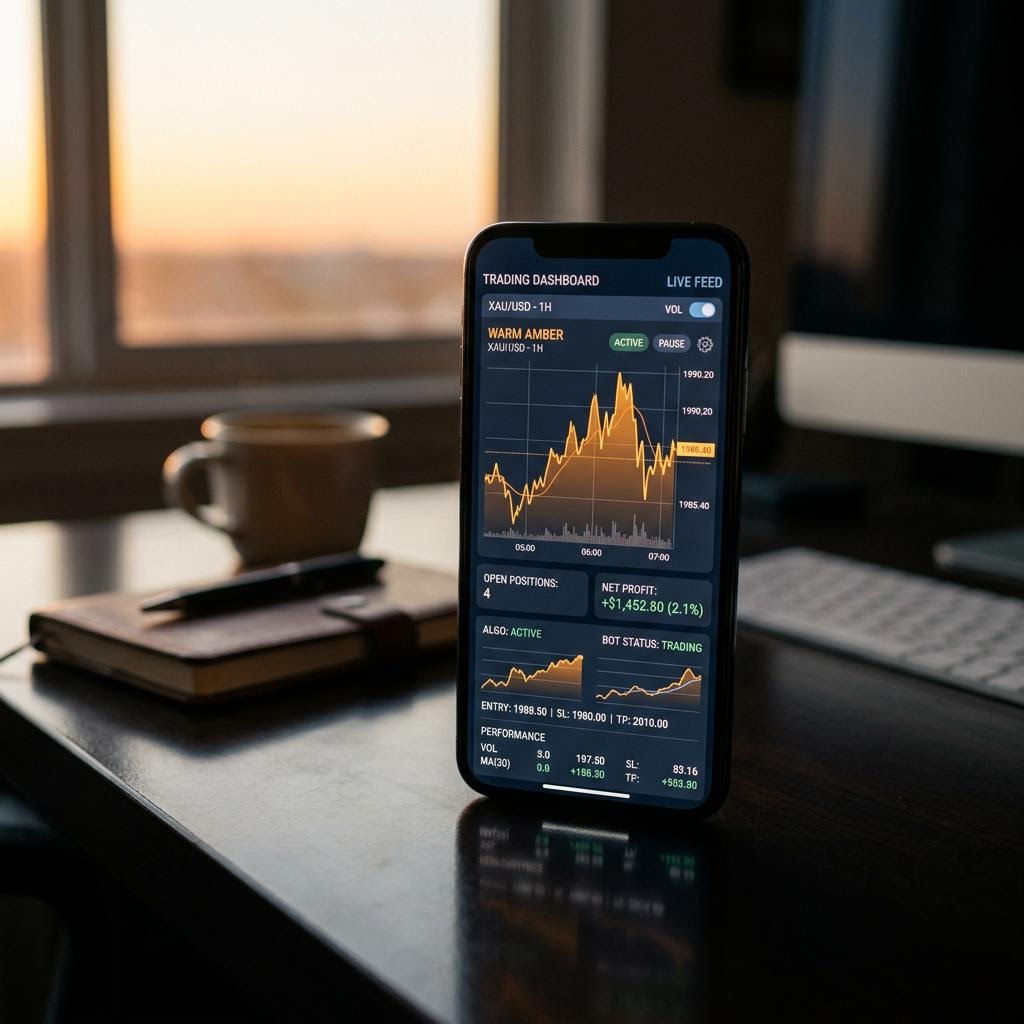 Bach Nganloc automated trading bots dashboard on a smartphone